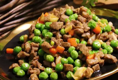 豌豆炒肉末的做法_肉末炒豌豆_豌豆炒肉末视频